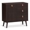 Brown 3-Drawer Storage Cabinet Adjustable Shelf Engineered Wood Mid-Century Design